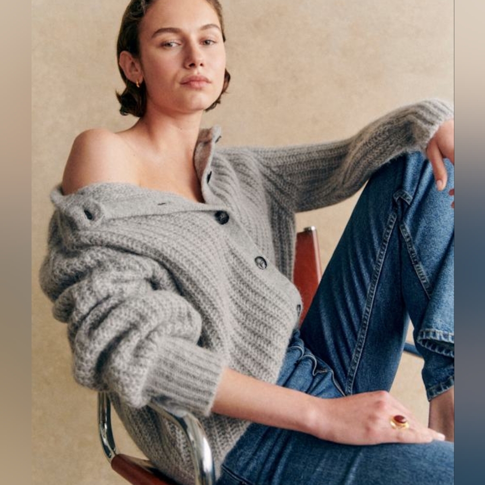 Sezane Emile cardigan in mottled gray, XSmall - Picture 5 of 16
